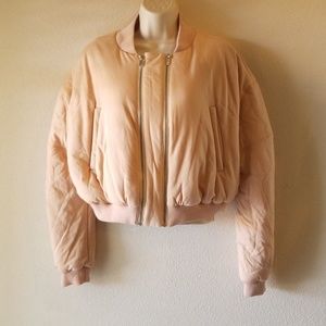 Zara Studio Plush Double Zipper Bomber Jacket M-L
